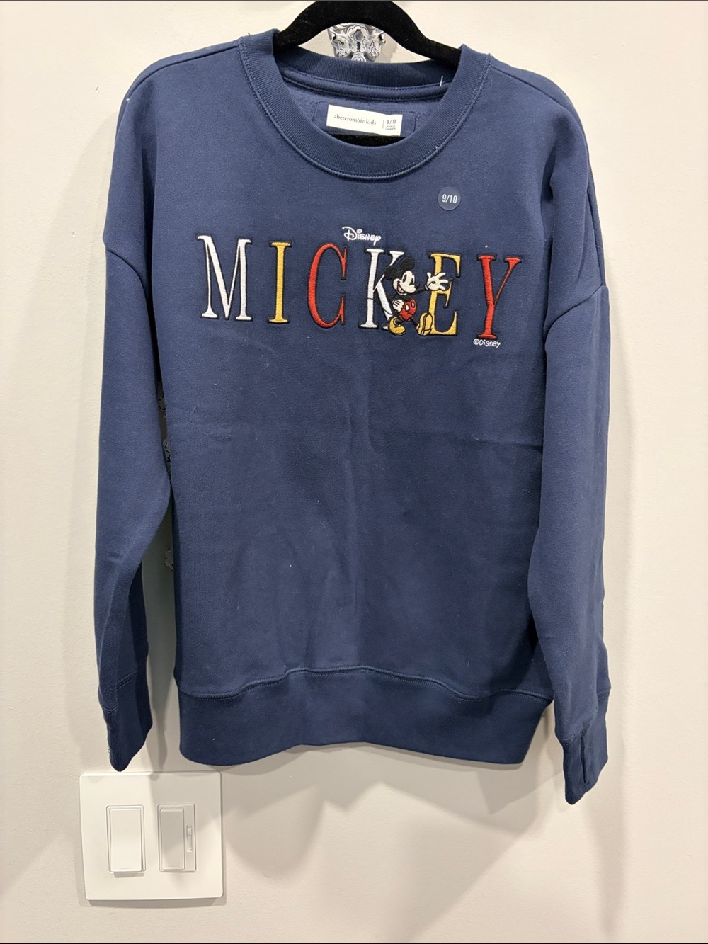 abercrombie kids Navy Mickey Lettering Pullover Sweatshirt